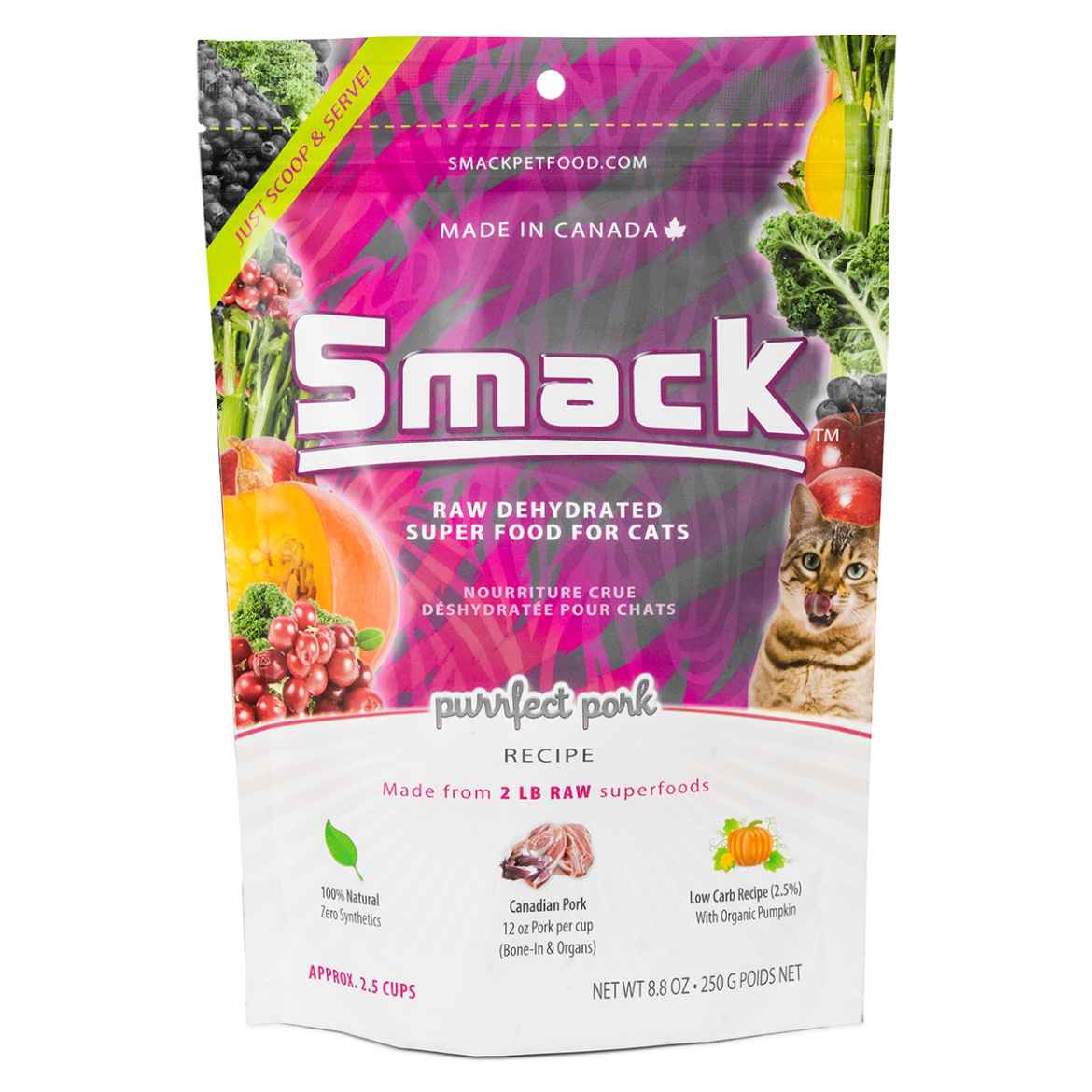 Picture of FELINE SMACK RAW SUPER FOOD DEHYDRATED Purrfect Pork - 250g/8.8oz