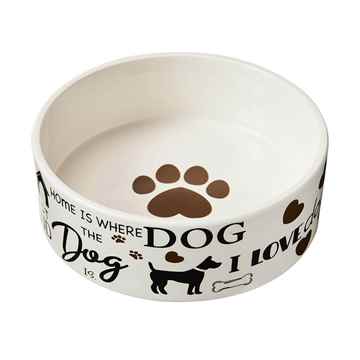 Picture of BOWL CANINE CERAMIC I Love Dogs - 7in