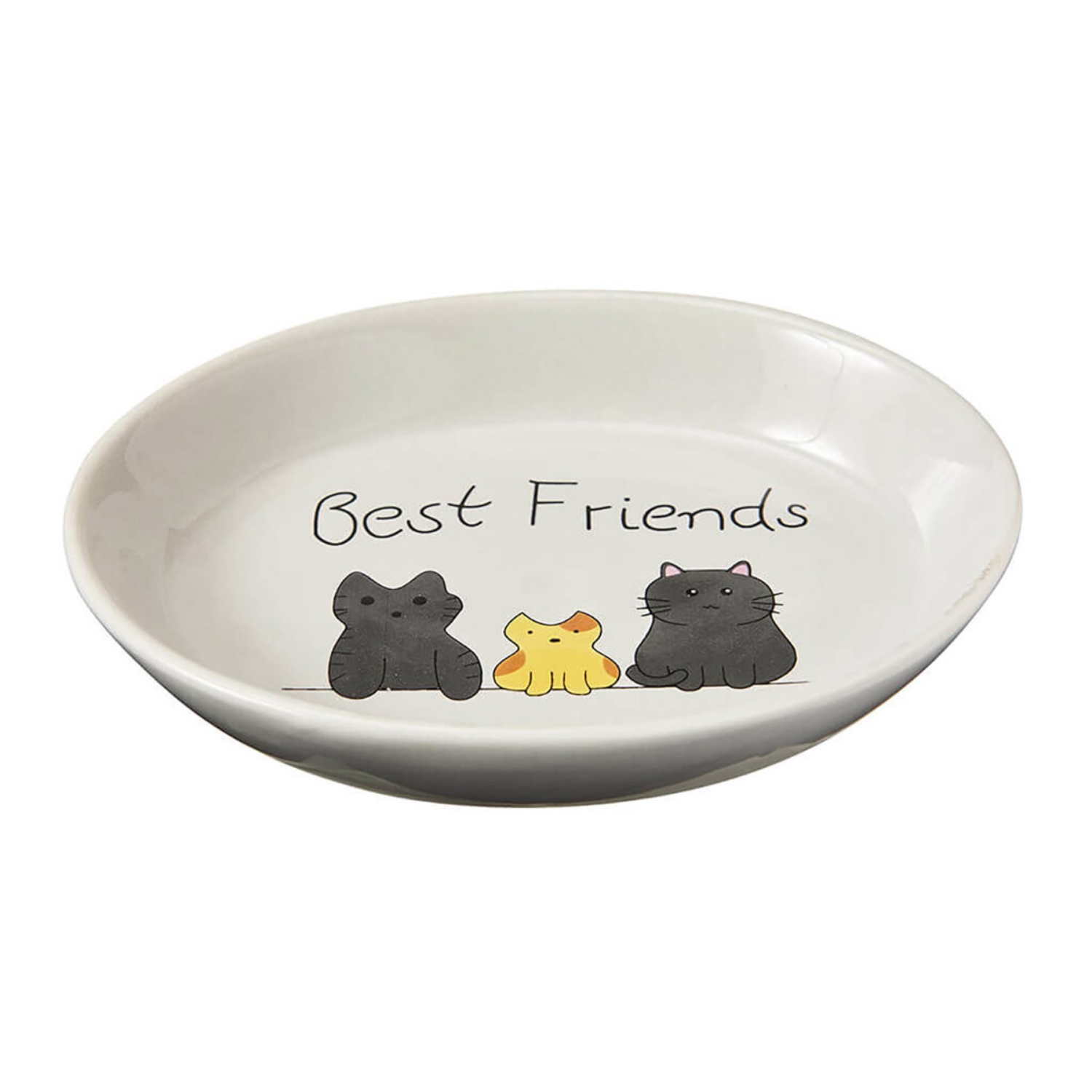 Picture of Bowl Feline Ceramic Best Friends Oval Dish - 6in