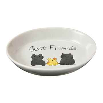 Picture of BOWL FELINE CERAMIC Best Friends OVAL DISH - 6in