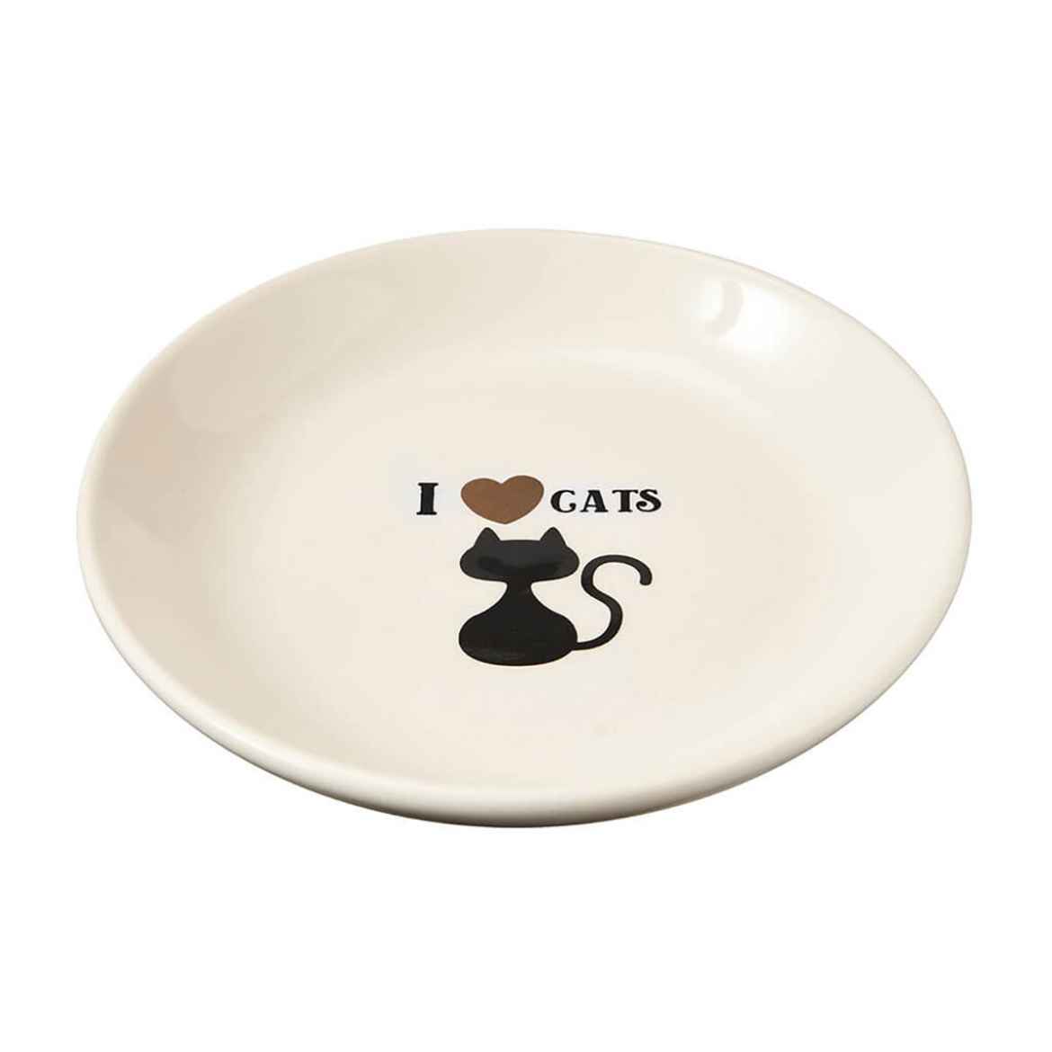 Picture of BOWL FELINE CERAMIC I Love Cats  SAUCER - 5in