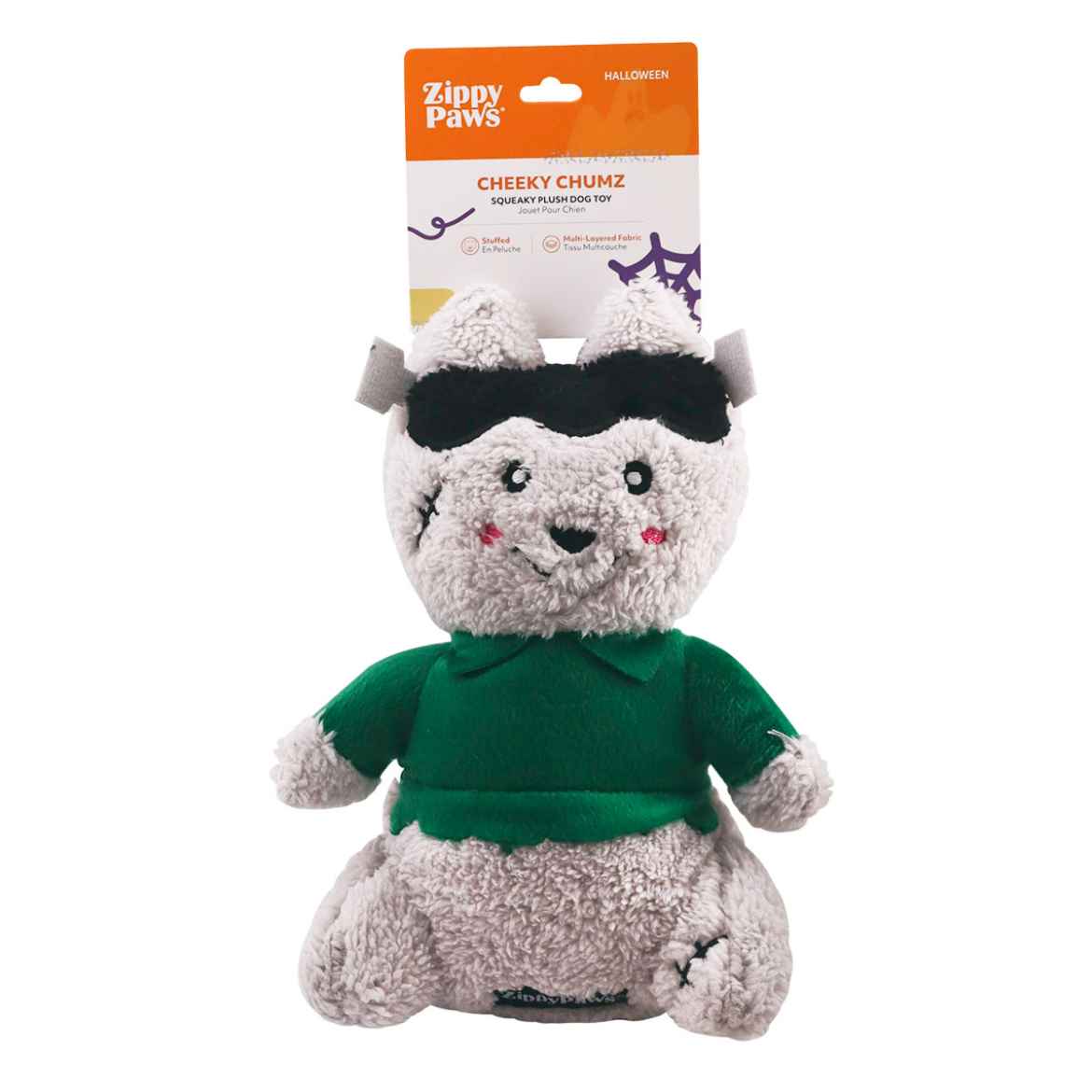 Picture of HALLOWEEN TOY CANINE ZIPPYPAWS CHEEKY CHUMZ - Frankenstein Wolf 