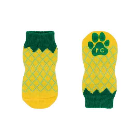 Picture of PAWks CANINE ANTI SLIP SOCKS Pineapple X-Small - 4/pk