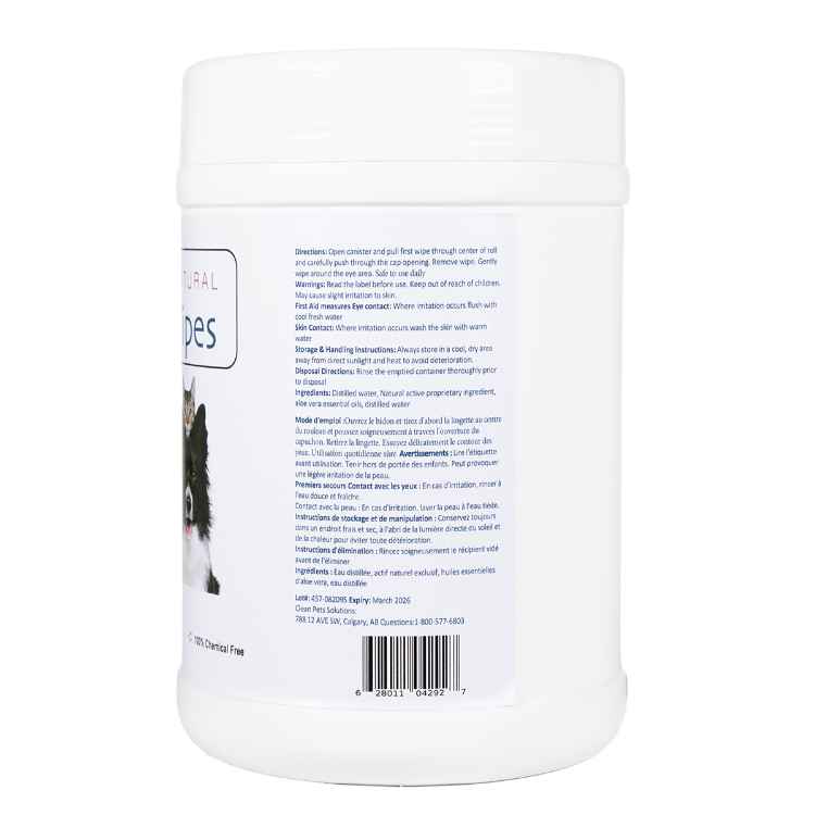Picture of PREMIUM NATURAL EYE WIPES Canine/Feline - 110/cannister