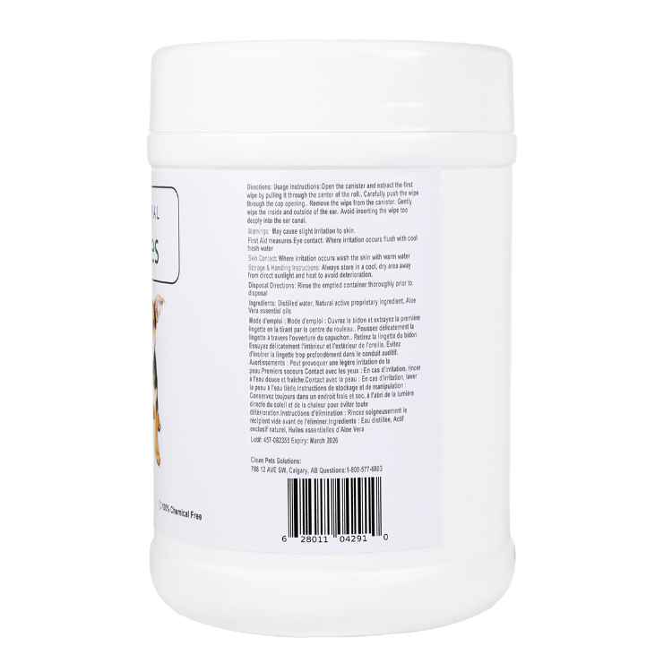 Picture of PREMIUM NATURAL EAR WIPES Canine - 110/cannister