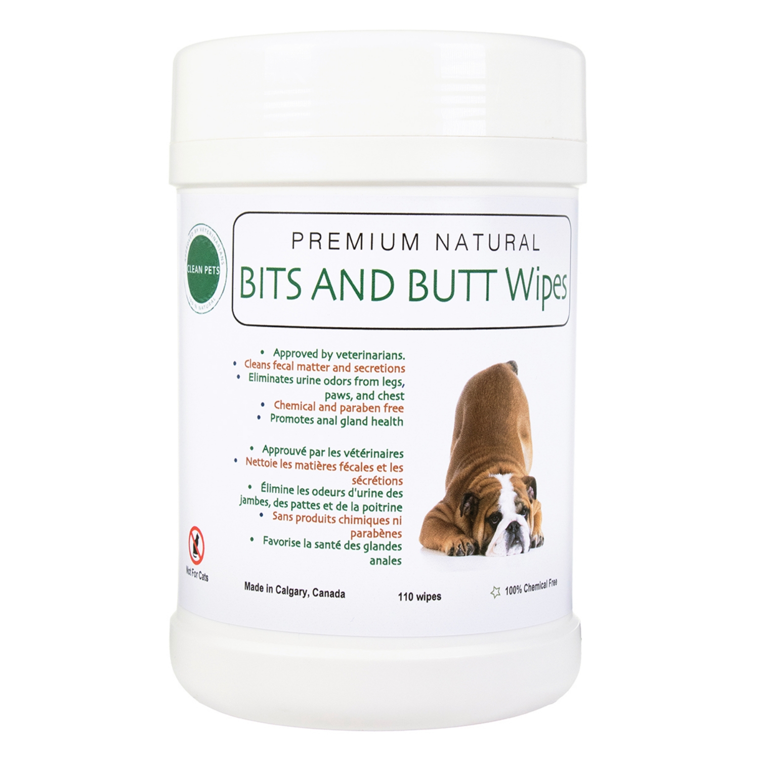 Picture of PREMIUM NATURAL BITS and BUTT WIPES Canine - 110/cannister