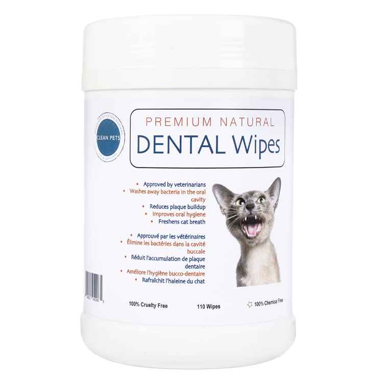 Picture of PREMIUM NATURAL DENTAL WIPES Feline - 110/cannister