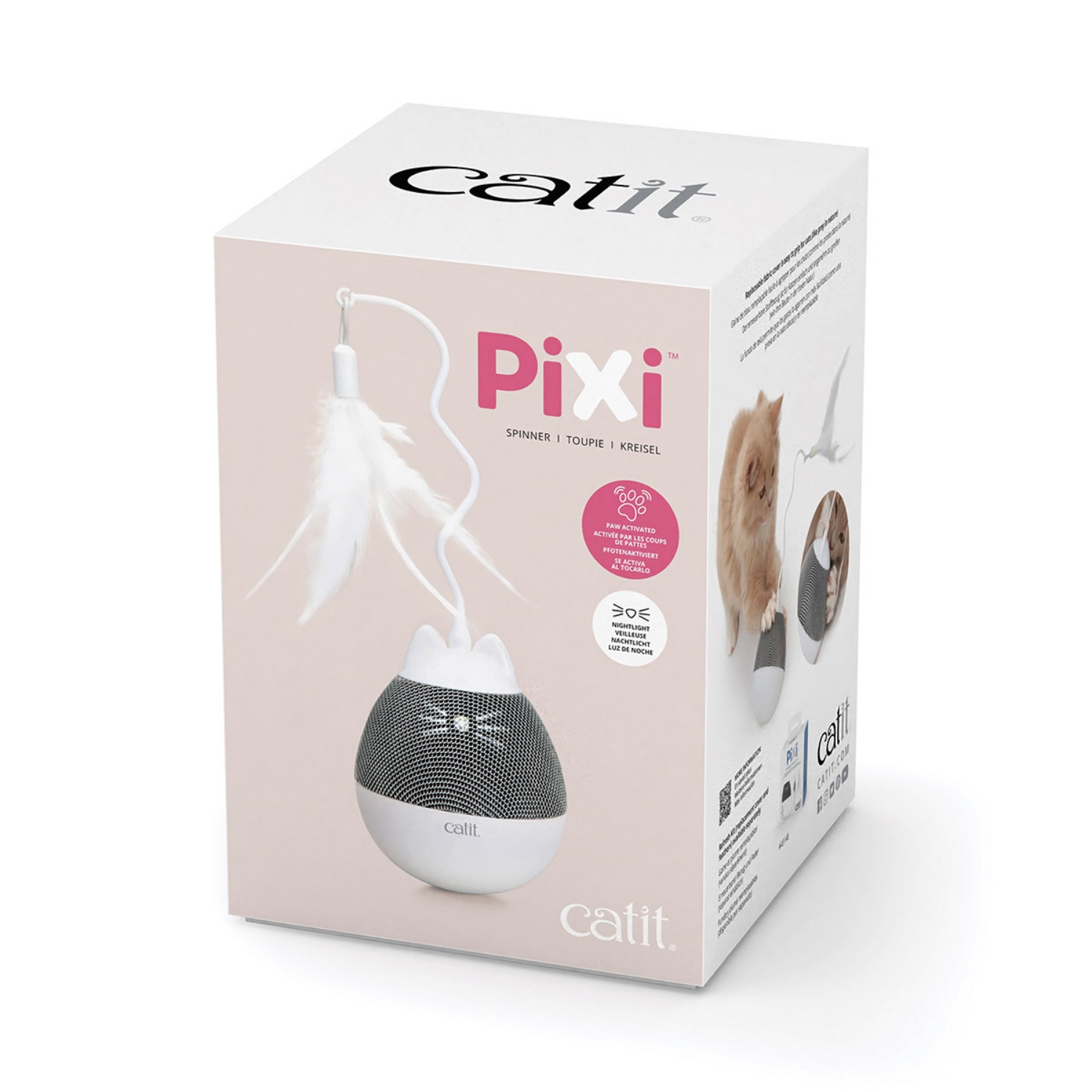 Picture of TOY CAT CATIT PIXI ELECTRONIC SPINNER - White & Grey