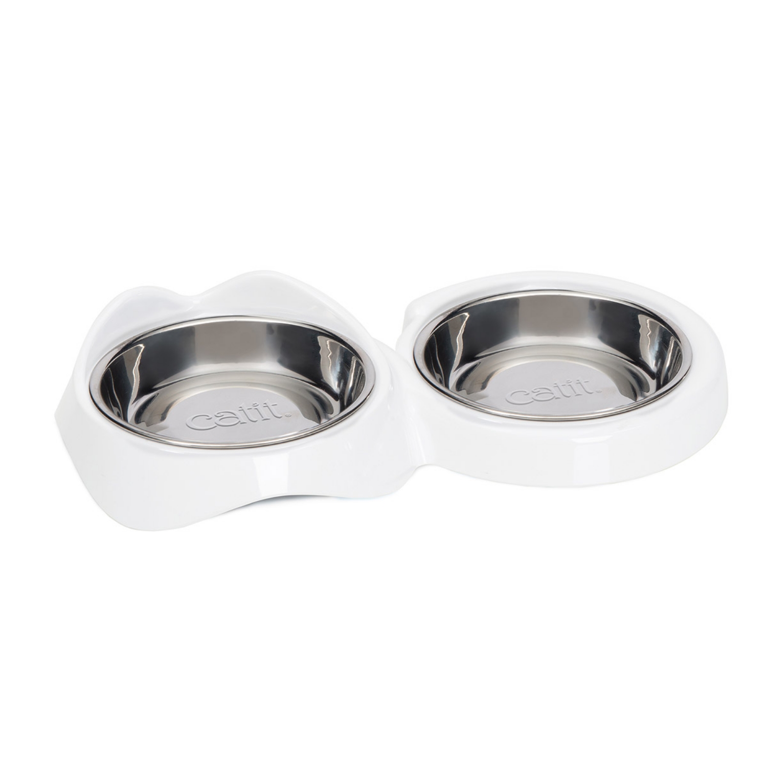 Picture of Bowl Cat Catit Pixi Double Diner White -  2 X 200ml/6.8oz