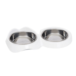 Picture of Bowl Cat Catit Pixi Double Diner White -  2 X 200ml/6.8oz