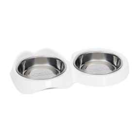 Show details for BOWL CAT CATIT PIXI Double Diner WHITE -  2 x 200ml/6.8oz Picture of BOWL CAT CATIT PIXI Double Diner WHITE -  2 x 200ml/6.8oz