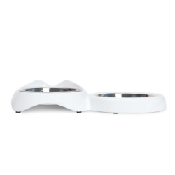 Picture of Bowl Cat Catit Pixi Double Diner White -  2 X 200ml/6.8oz