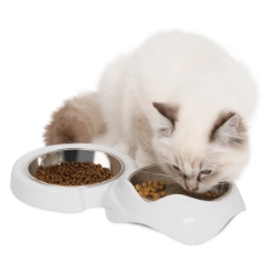 Picture of Bowl Cat Catit Pixi Double Diner White -  2 X 200ml/6.8oz