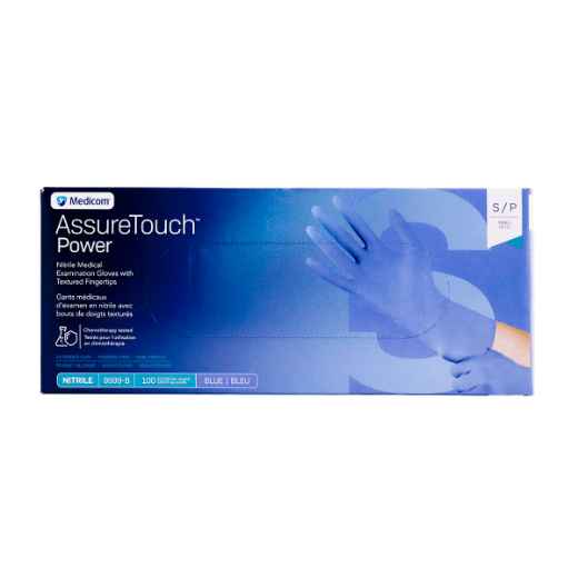 Picture of GLOVES EXAM NITRILE ASSURETOUCH EXCUFF BLUE SMALL - 100s