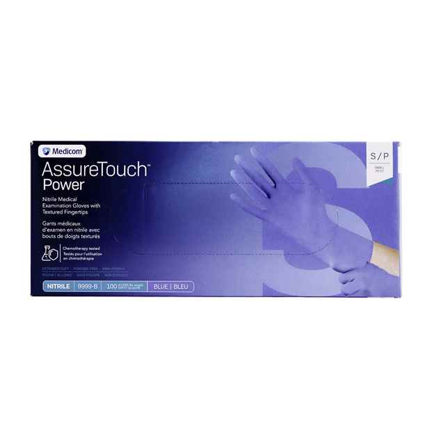 Picture of GLOVES EXAM NITRILE ASSURETOUCH EXCUFF BLUE SMALL - 100s