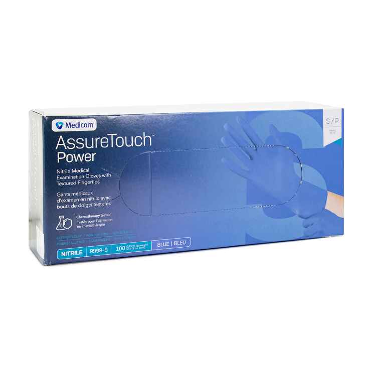 Picture of GLOVES EXAM NITRILE ASSURETOUCH EXCUFF BLUE SMALL - 100s