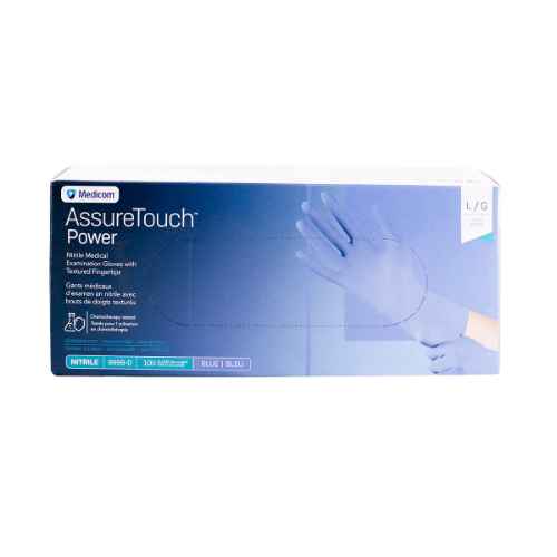 Picture of GLOVES EXAM NITRILE ASSURETOUCH EXCUFF BLUE LARGE - 100s