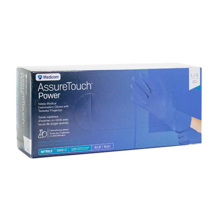 Picture of GLOVES EXAM NITRILE ASSURETOUCH EXCUFF BLUE LARGE - 100s