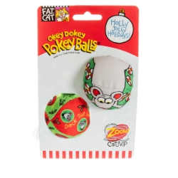 Picture of XMAS HOLIDAY FELINE FATCAT OKEY DOKEY POKEY BALLS - 2/pk