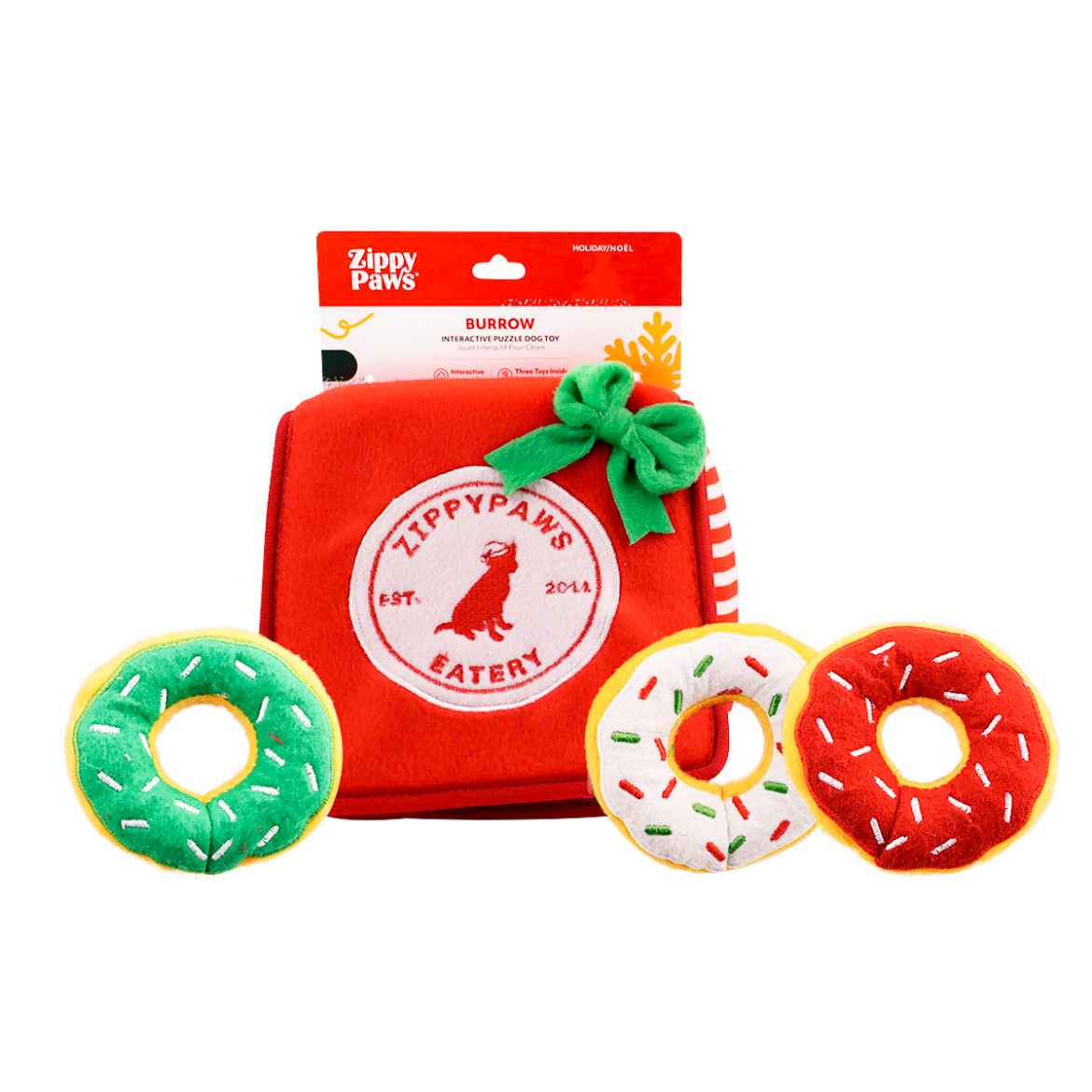 Picture of XMAS HOLIDAY CANINE ZIPPYPAWS HOLIDAY BURROW - Donutz Box