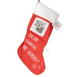 Picture of XMAS HOLIDAY PICTURE FRAME STOCKING "Dear Santa, We Good?" - 18in