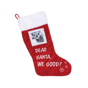 Picture of XMAS HOLIDAY PICTURE FRAME STOCKING "Dear Santa, We Good?" - 18in 