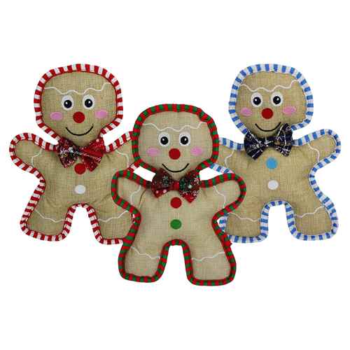 Picture of XMAS HOLIDAY CANINE MULTIPET BURLAP GINGERBREAD MAN - 10.5in