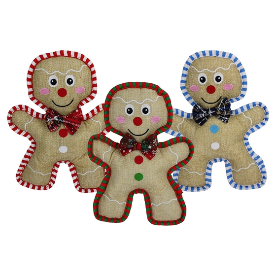 Picture of XMAS HOLIDAY CANINE MULTIPET BURLAP GINGERBREAD MAN - 10.5in