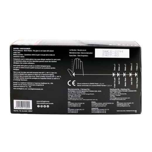 Picture of GLOVES EXAM AURELIA NITRILE ABSOLUTE BLACK Small - 100/box