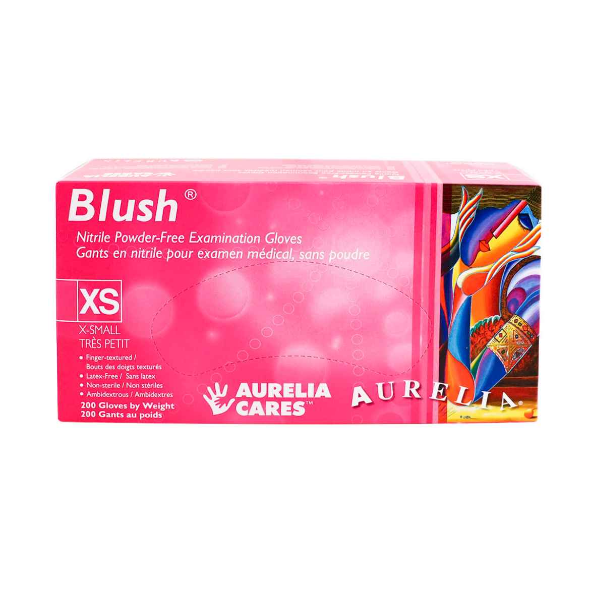 Picture of GLOVES EXAM AURELIA NITRILE BLUSH PINK X-Small - 200/box