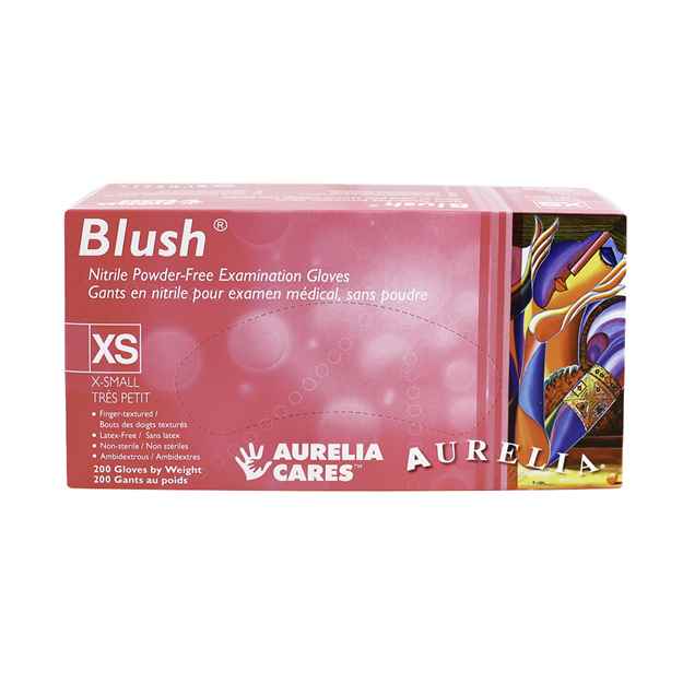 Picture of GLOVES EXAM AURELIA NITRILE BLUSH PINK X-Small - 200/box