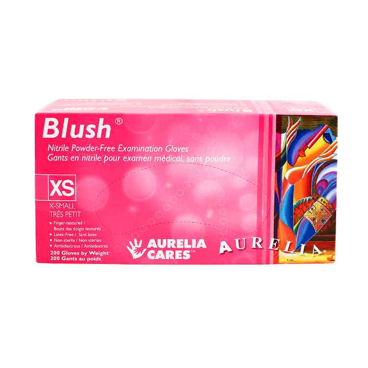 Picture of GLOVES EXAM AURELIA NITRILE BLUSH PINK X-Small - 200/box