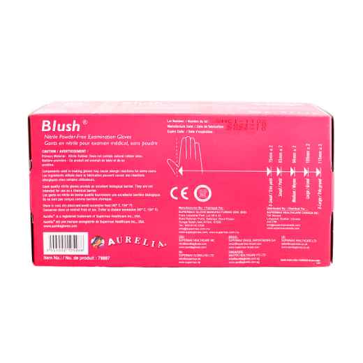 Picture of GLOVES EXAM AURELIA NITRILE BLUSH PINK X-Small - 200/box