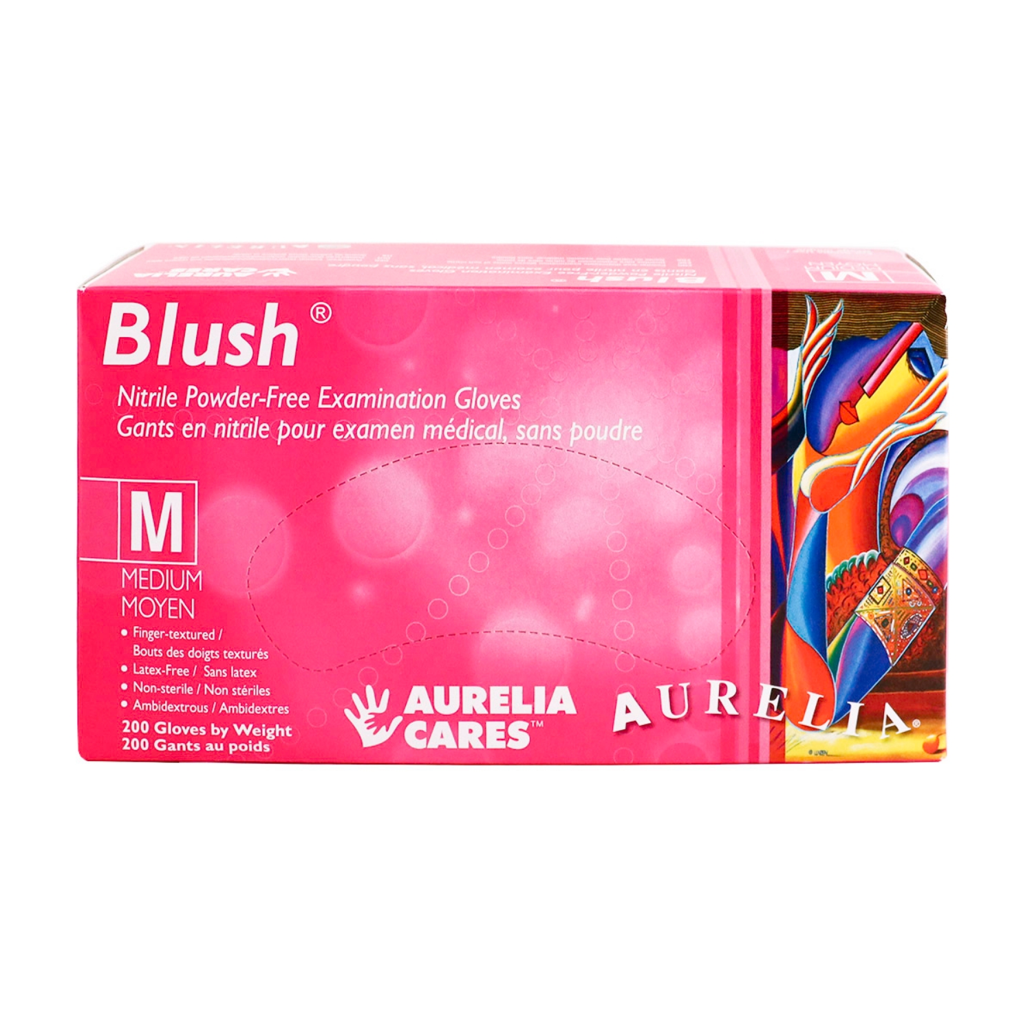 Picture of GLOVES EXAM AURELIA NITRILE BLUSH PINK Medium - 200/box