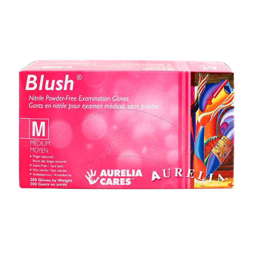 Picture of GLOVES EXAM AURELIA NITRILE BLUSH PINK Medium - 200/box