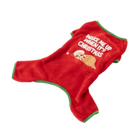 Picture of XMAS HOLIDAY CANINE SLEEP PAJAMAS "Wake Me Up" - Small