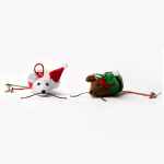 Picture of XMAS HOLIDAY FELINE SILVERPAW SANTA & ELF MICE TOYS - 2/pk