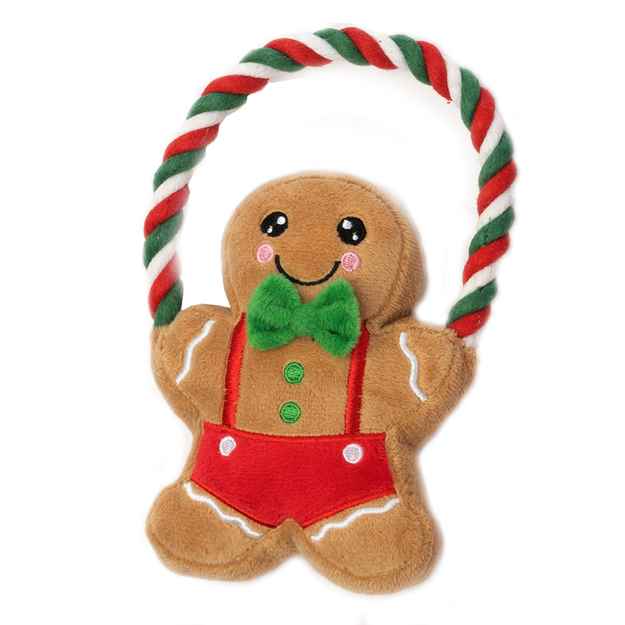 Picture of XMAS HOLIDAY CANINE SILVERPAW Gingerman Cookie Rope Toy 
