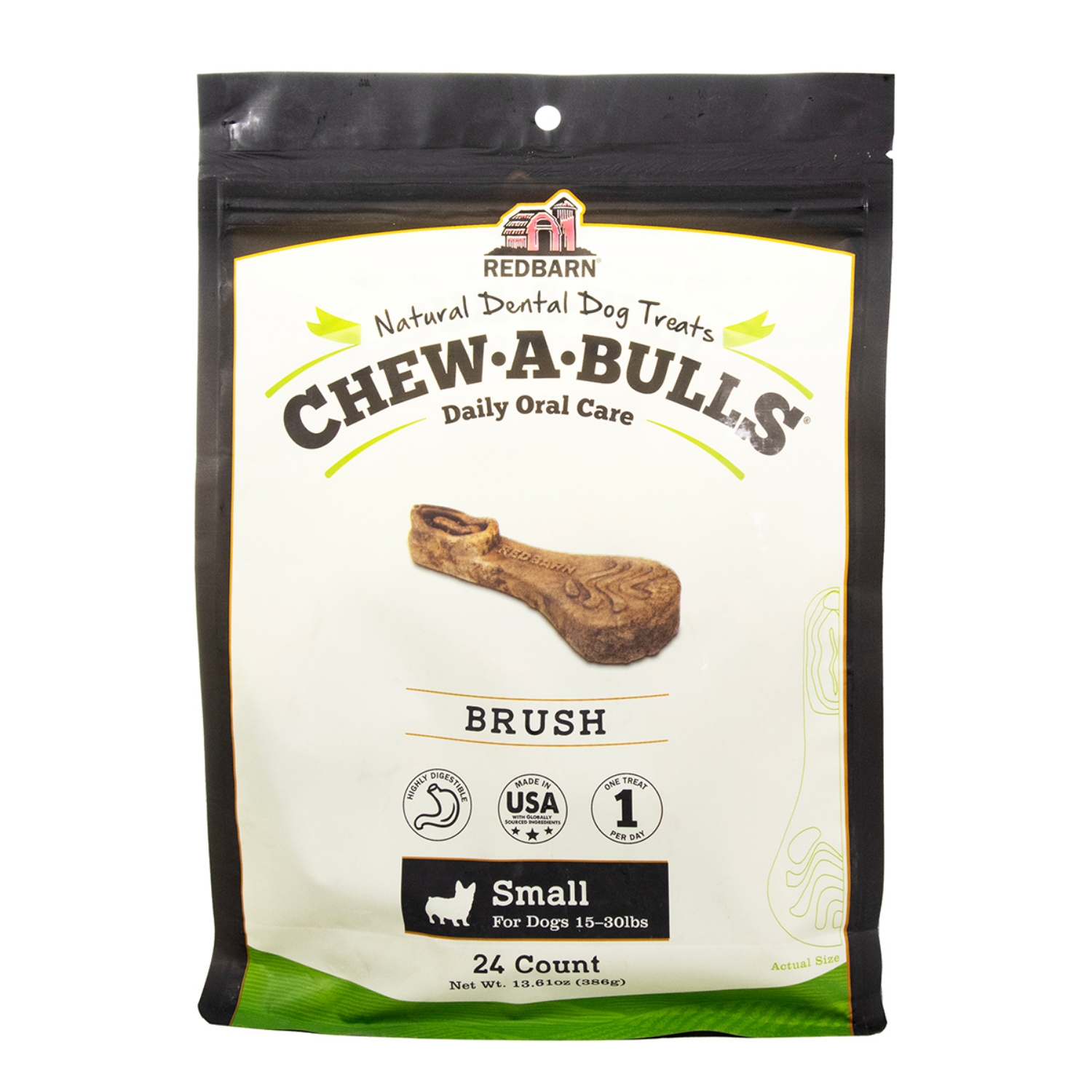 Picture of TREAT CANINE REDBARN CHEW-A-BULLS BRUSH Small - 24/pk