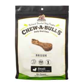 Show details for TREAT CANINE REDBARN CHEW-A-BULLS BRUSH Small - 24/pk Picture of TREAT CANINE REDBARN CHEW-A-BULLS BRUSH Small - 24/pk
