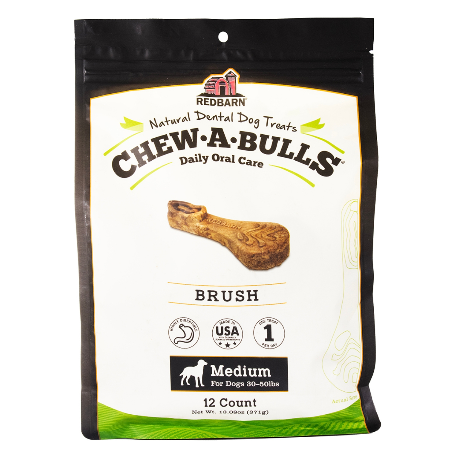 Picture of TREAT CANINE REDBARN CHEW-A-BULLS BRUSH Medium - 12/pk