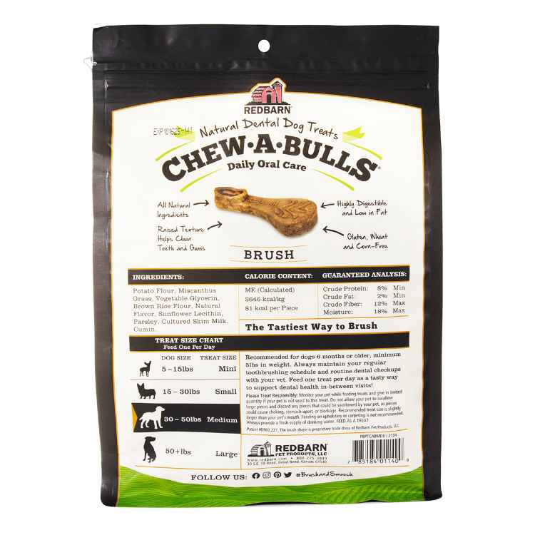 Picture of TREAT CANINE REDBARN CHEW-A-BULLS BRUSH Medium - 12/pk