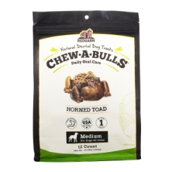 Picture of TREAT CANINE REDBARN CHEW-A-BULLS TOAD Medium - 12/pk