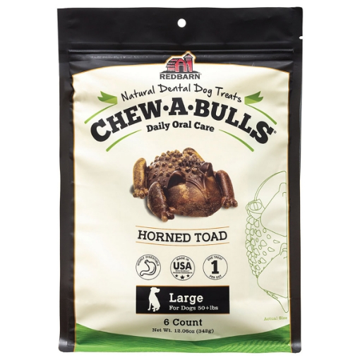 Picture of TREAT CANINE REDBARN CHEW-A-BULLS TOAD Large - 6/pk