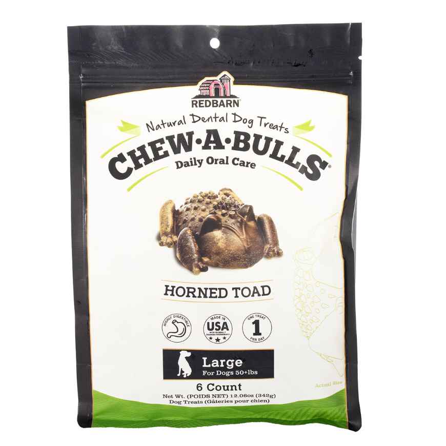 Picture of TREAT CANINE REDBARN CHEW-A-BULLS TOAD Large - 6/pk