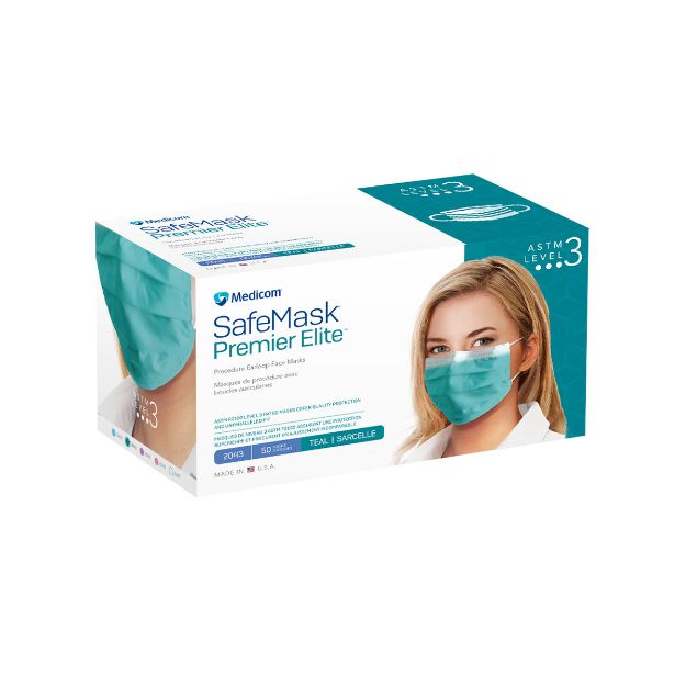 Picture of MASKS SAFEMASK PREMIER ELITE L3 w/ EARLOOPS TEAL - 50s