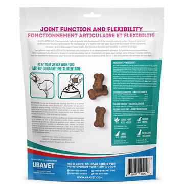 UBAVET Gluco-Bites Joint Care Soft Chews - 180 chews, a supplement for dogs that promotes healthy joints, contains natural ingredients such as glucosamine and chondroitin.
