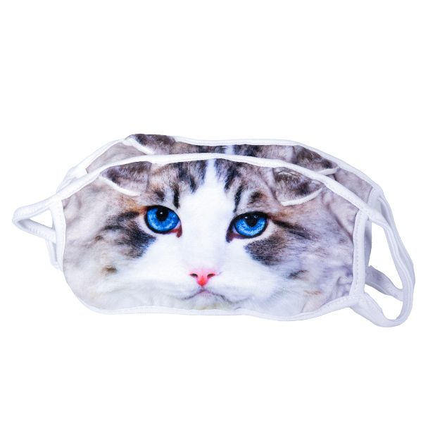 Picture of FACE MASK CLOTH FUN FELINE FACE (J1541) - 2/pk