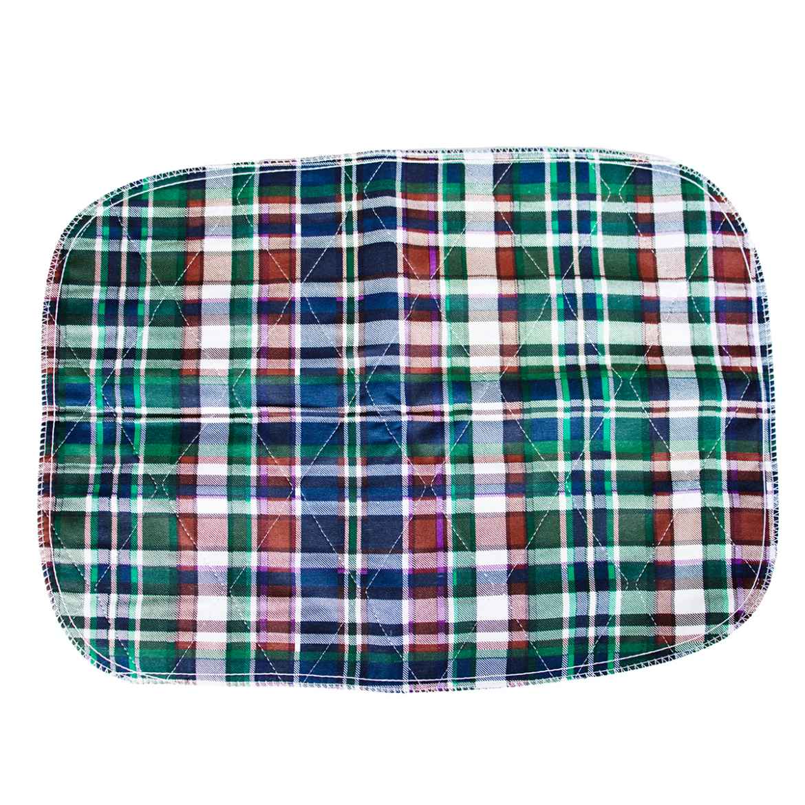 Picture of TRAINING PET PAD WASHABLE GREEN PLAID/BLUE BACKSIDE(J1588A) - 18in x 24in