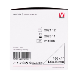 Picture of NEEDLE Kruuse Disposable 16g x 1in LL - 100s